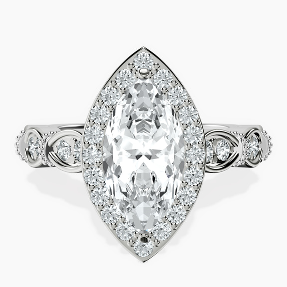 9ct White Gold Micaela Halo Lab Diamond Ring front image