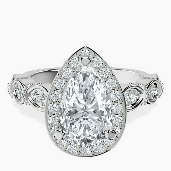 14ct White Gold Micaela Halo Lab Diamond Ring front image