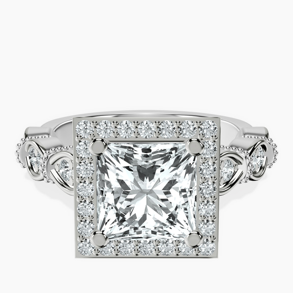 14kt White Gold Micaela Halo Lab Diamond Ring front image
