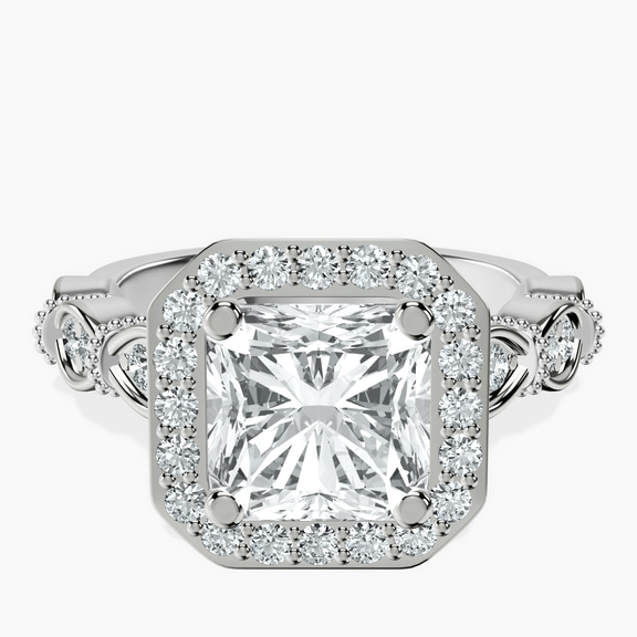 14kt White Gold Micaela Halo Lab Diamond Ring front image