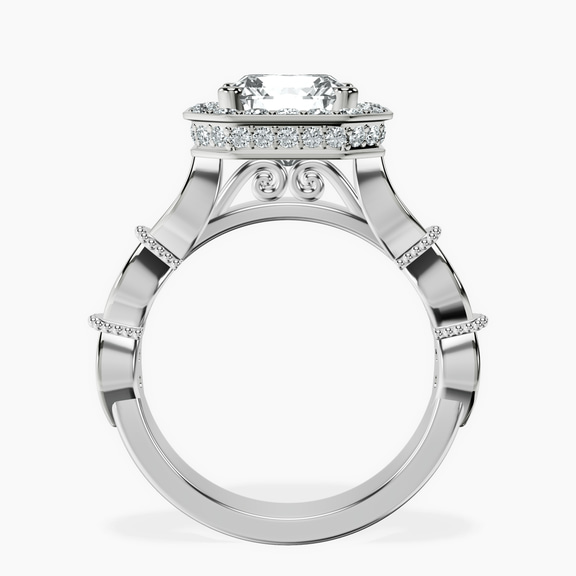 14kt White Gold Micaela Halo Lab Diamond Ring side right image one
