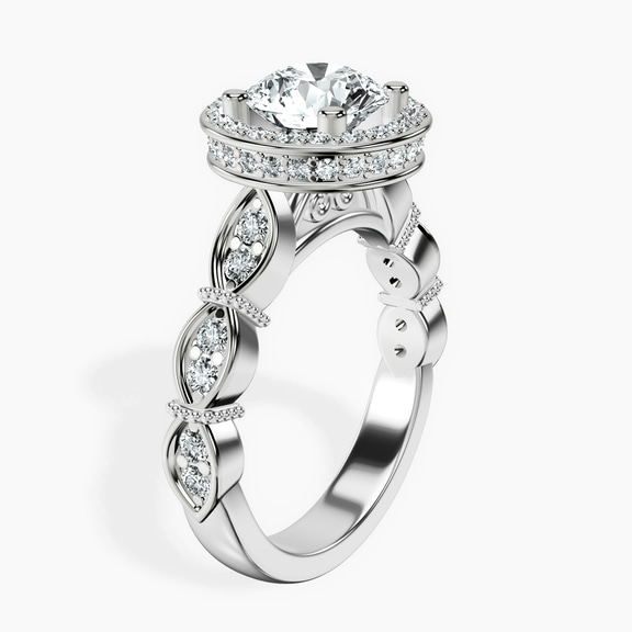 Platinum Micaela Halo Lab Diamond Ring standing product image one