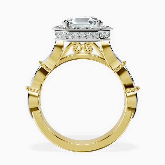 9ct Yellow Gold Micaela Halo Lab Diamond Ring side right image one