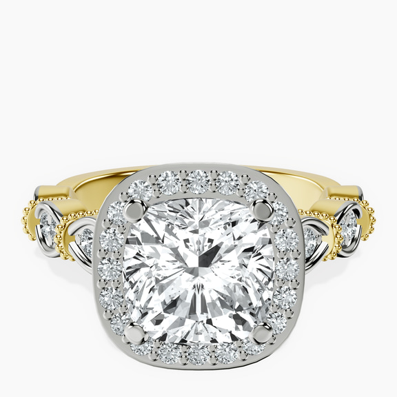 18kt Yellow Gold Micaela Halo Lab Diamond Ring front image