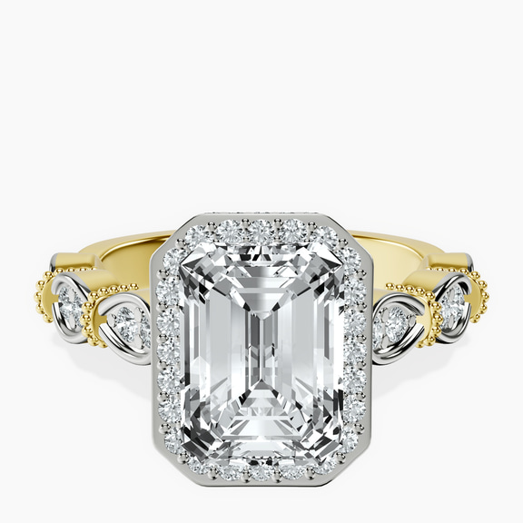 14kt Yellow Gold Micaela Halo Lab Diamond Ring front image
