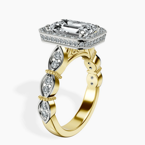 14kt Yellow Gold Micaela Halo Lab Diamond Ring standing product image one