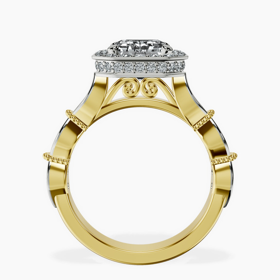 14kt Yellow Gold Micaela Halo Lab Diamond Ring side right image one
