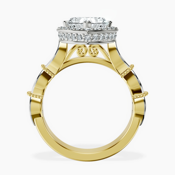 18kt Yellow Gold Micaela Halo Lab Diamond Ring side right image one