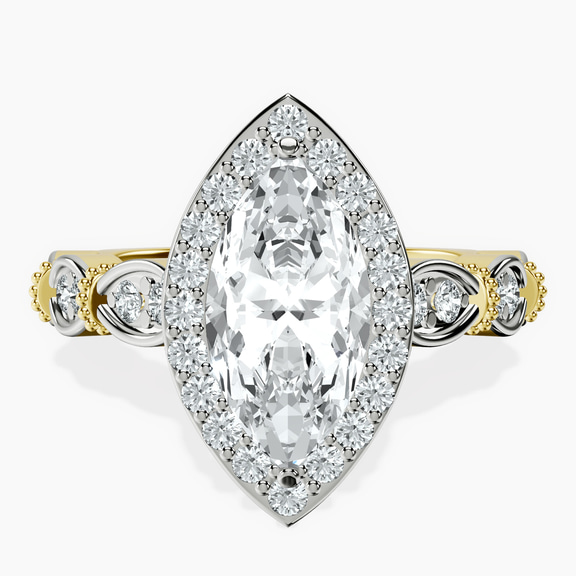 14ct Yellow Gold Micaela Halo Lab Diamond Ring front image