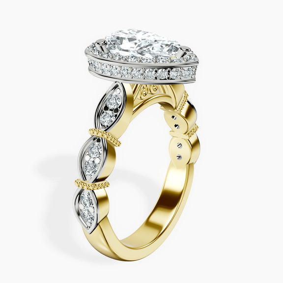 9ct Yellow Gold Micaela Halo Lab Diamond Ring standing product image one