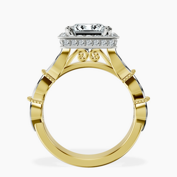 18ct Yellow Gold Micaela Halo Lab Diamond Ring side right image one
