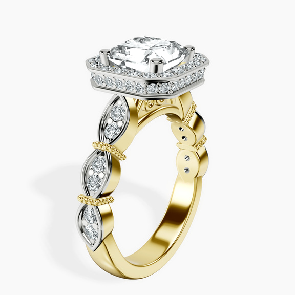 9ct Yellow Gold Micaela Halo Lab Diamond Ring standing product image one