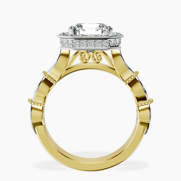 9ct Yellow Gold Micaela Halo Lab Diamond Ring side right image one