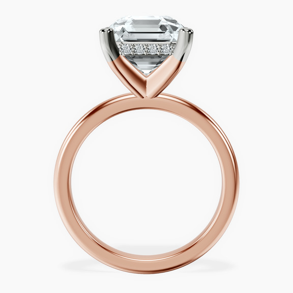 10kt Rose Gold Mildred Hidden Halo Solitaire Lab Diamond Ring side right image one