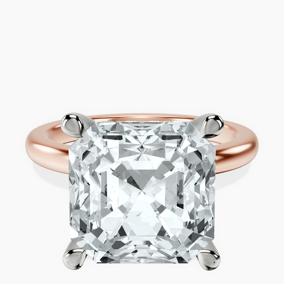 18kt Rose Gold Mildred Hidden Halo Solitaire Lab Diamond Ring front image