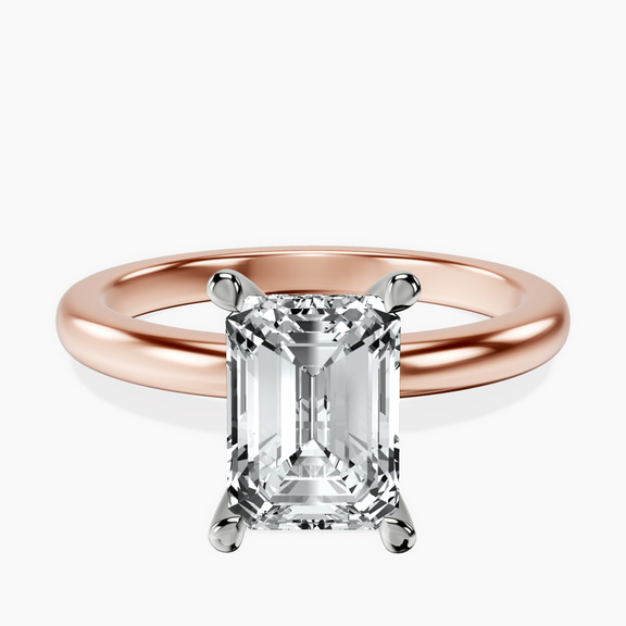 14ct Rose Gold Mildred Hidden Halo Solitaire Lab Diamond Ring front image