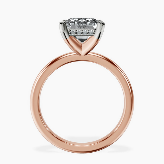 14kt Rose Gold Mildred Hidden Halo Solitaire Lab Diamond Ring side right image one