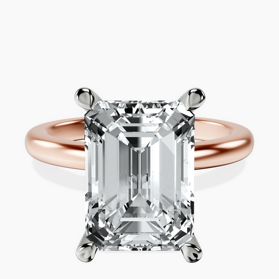 10kt Rose Gold Mildred Hidden Halo Solitaire Lab Diamond Ring front image