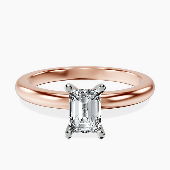 10kt Rose Gold Mildred Hidden Halo Solitaire Lab Diamond Ring front image