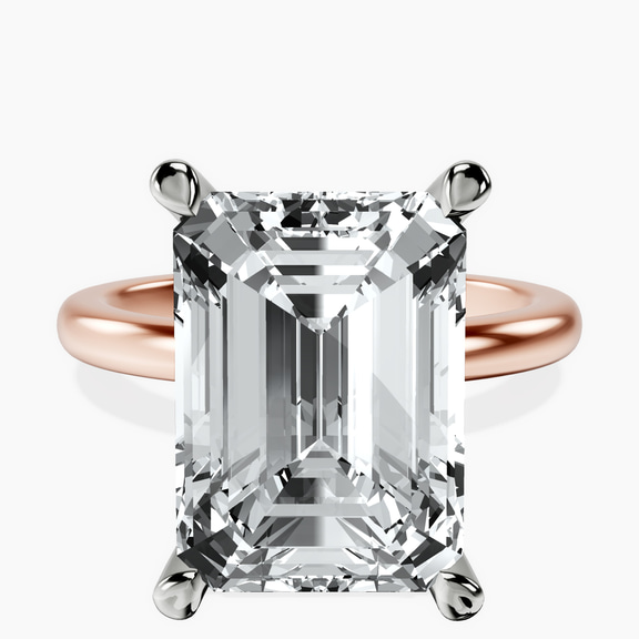14kt Rose Gold Mildred Hidden Halo Solitaire Lab Diamond Ring front image