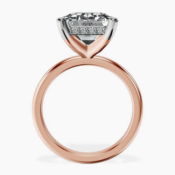 14kt Rose Gold Mildred Hidden Halo Solitaire Lab Diamond Ring side right image one