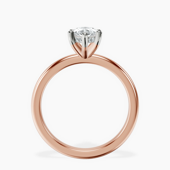14kt Rose Gold Mildred Hidden Halo Solitaire Lab Diamond Ring side right image one