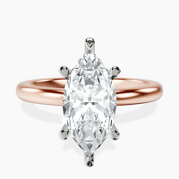 9ct Rose Gold Mildred Hidden Halo Solitaire Lab Diamond Ring front image