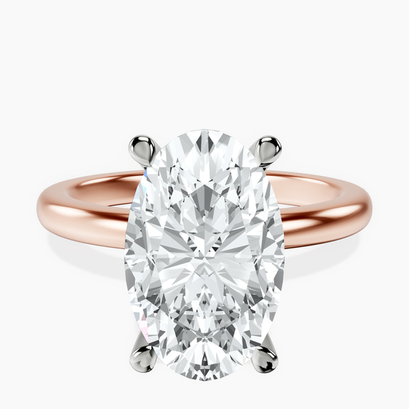 10kt Rose Gold Mildred Hidden Halo Solitaire Lab Diamond Ring front image