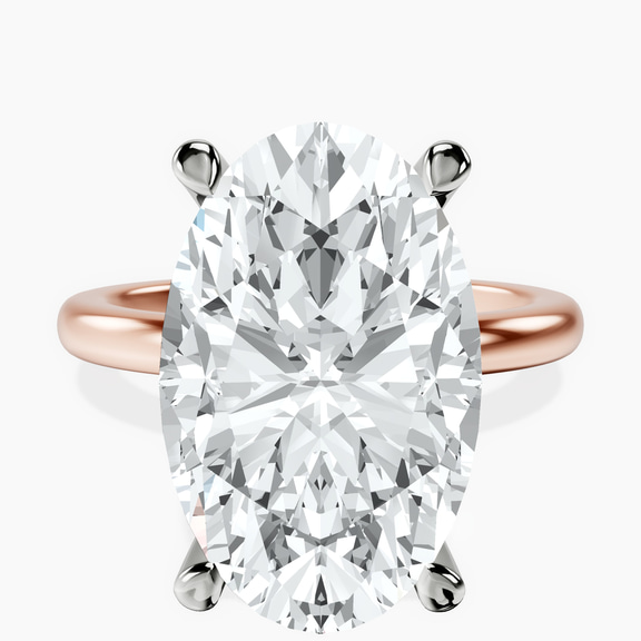 10kt Rose Gold Mildred Hidden Halo Solitaire Lab Diamond Ring front image
