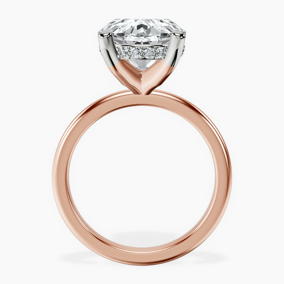 10kt Rose Gold Mildred Hidden Halo Solitaire Lab Diamond Ring side right image one