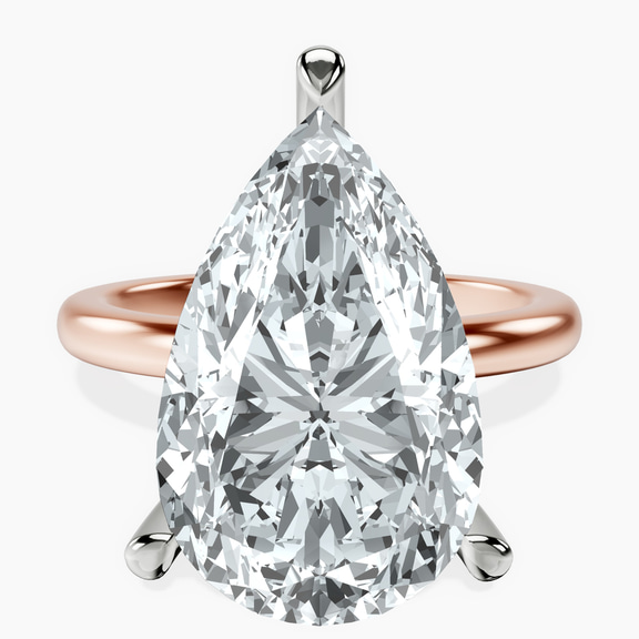 14kt Rose Gold Mildred Hidden Halo Solitaire Lab Diamond Ring front image