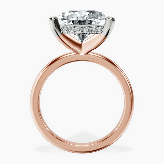 14kt Rose Gold Mildred Hidden Halo Solitaire Lab Diamond Ring side right image one