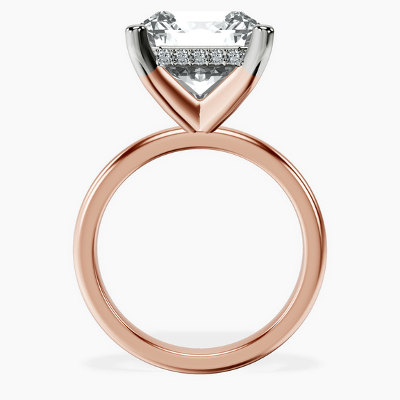 14kt Rose Gold Mildred Hidden Halo Solitaire Lab Diamond Ring side right image one
