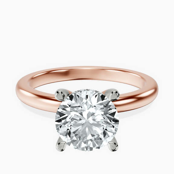 9ct Rose Gold Mildred Hidden Halo Solitaire Lab Diamond Ring front image