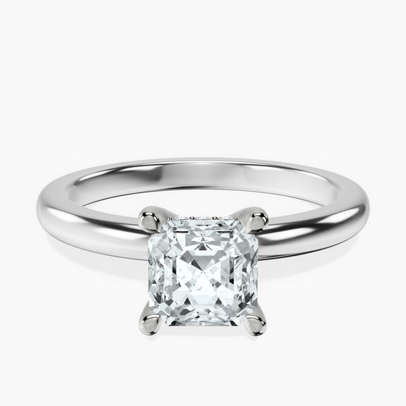 Platinum Mildred Hidden Halo Solitaire Lab Diamond Ring front image