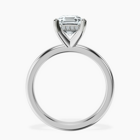Platinum Mildred Hidden Halo Solitaire Lab Diamond Ring side right image one