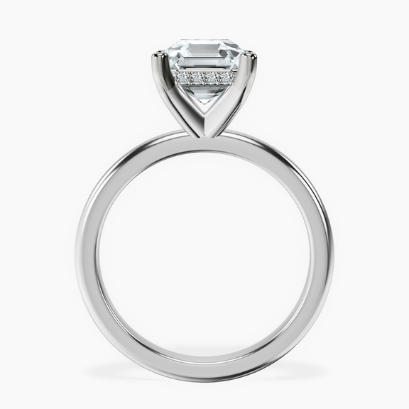 Platinum Mildred Hidden Halo Solitaire Lab Diamond Ring side right image one