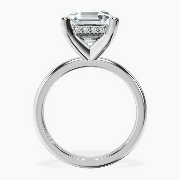 Platinum Mildred Hidden Halo Solitaire Lab Diamond Ring side right image one
