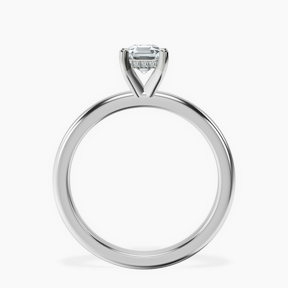 10kt White Gold Mildred Hidden Halo Solitaire Lab Diamond Ring side right image one