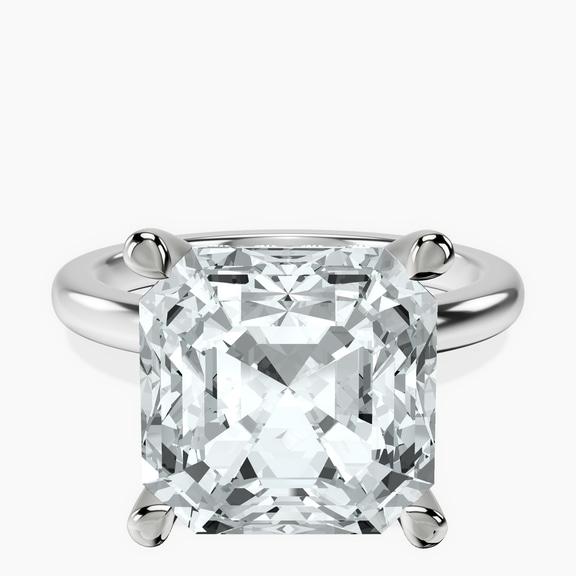 Platinum Mildred Hidden Halo Solitaire Lab Diamond Ring front image