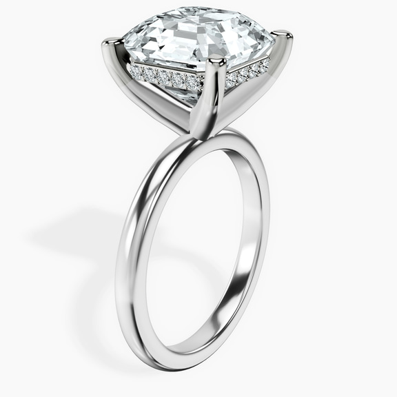 Platinum Mildred Hidden Halo Solitaire Lab Diamond Ring standing product image one