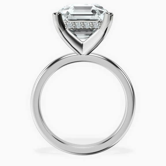 Platinum Mildred Hidden Halo Solitaire Lab Diamond Ring side right image one