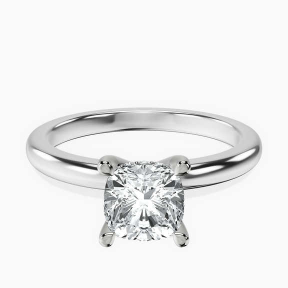 Platinum Mildred Hidden Halo Solitaire Lab Diamond Ring front image