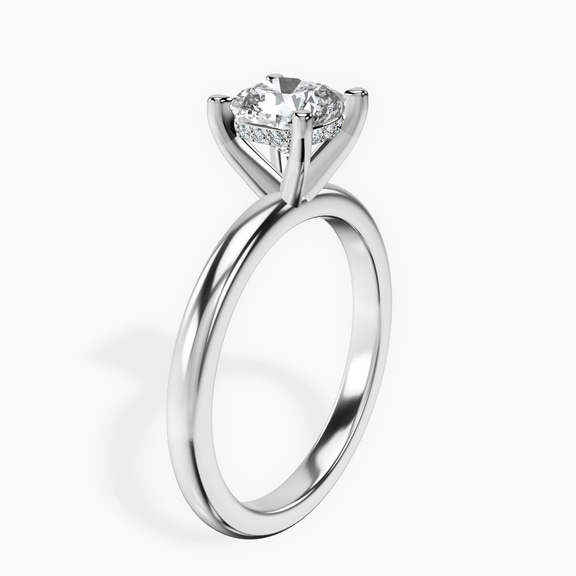 Platinum Mildred Hidden Halo Solitaire Lab Diamond Ring standing product image one