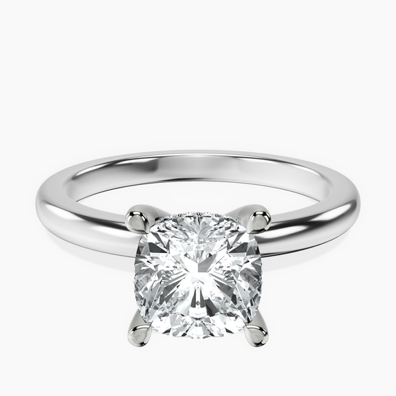 Platinum Mildred Hidden Halo Solitaire Lab Diamond Ring front image
