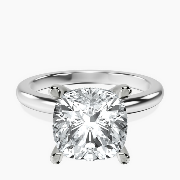Platinum Mildred Hidden Halo Solitaire Lab Diamond Ring front image