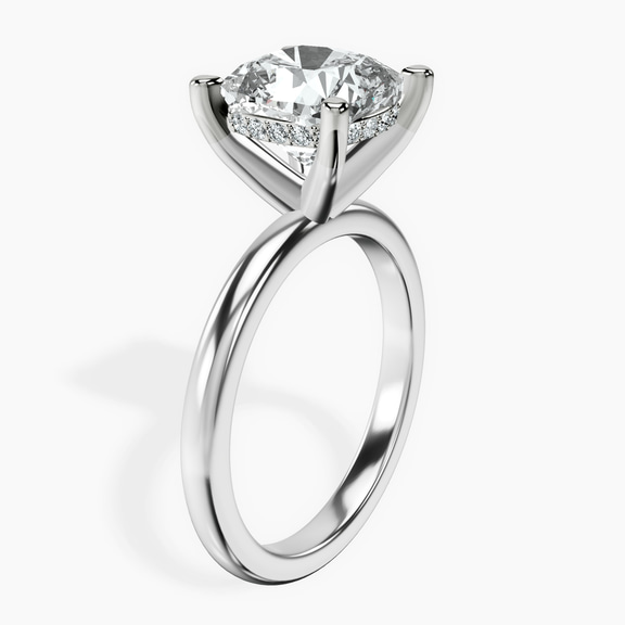 Platinum Mildred Hidden Halo Solitaire Lab Diamond Ring standing product image one