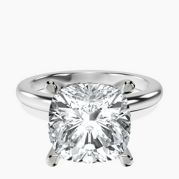 Platinum Mildred Hidden Halo Solitaire Lab Diamond Ring front image