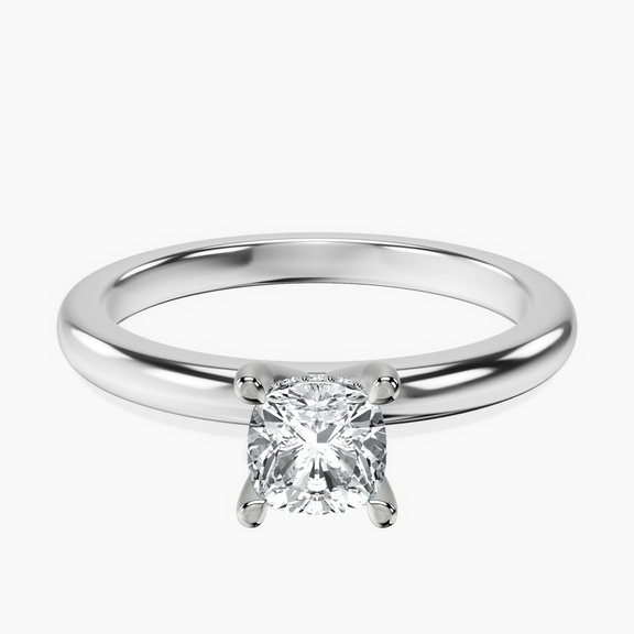18kt White Gold Mildred Hidden Halo Solitaire Lab Diamond Ring front image