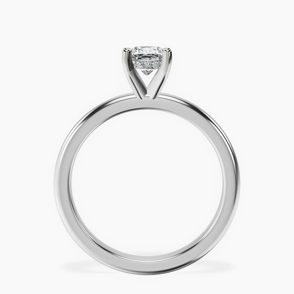 18kt White Gold Mildred Hidden Halo Solitaire Lab Diamond Ring side right image one